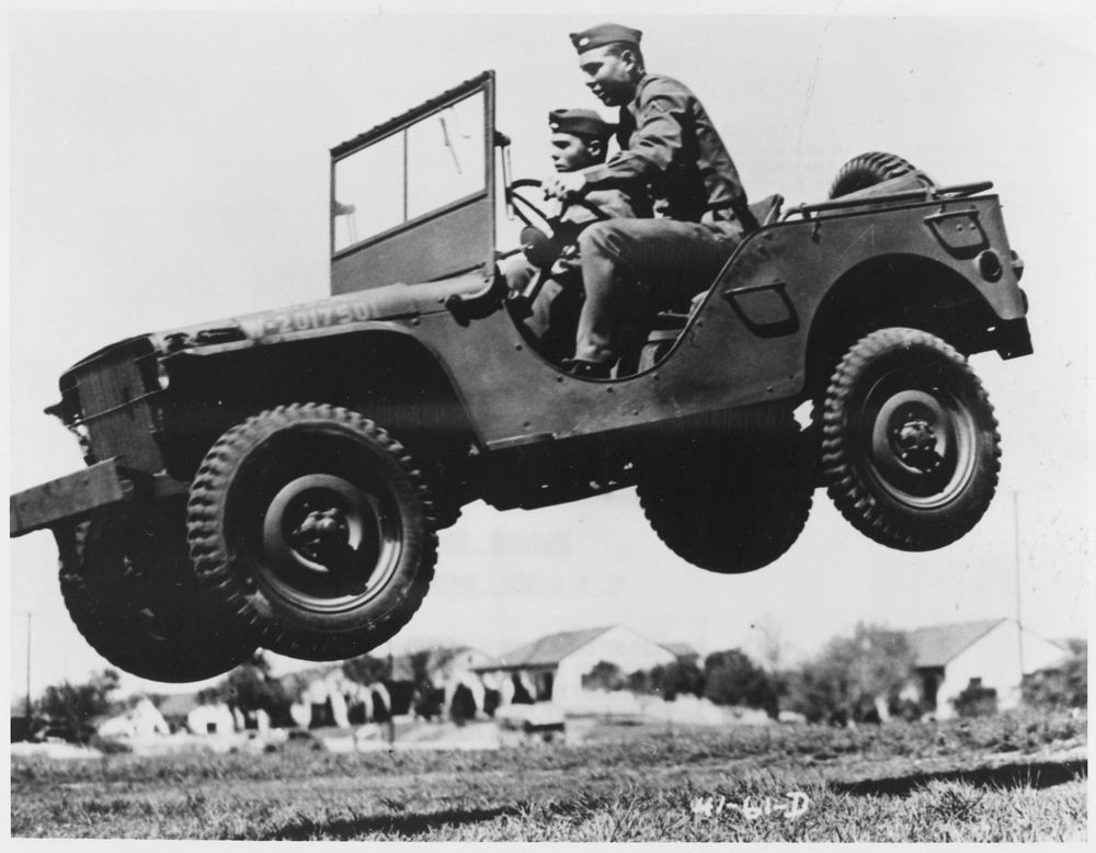Jeep Willy doing a jump